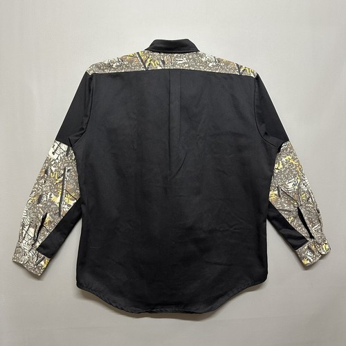 Vintage Bushlan Shirt Hunting Shooting LS Left Pocket Men’s Sz Large Black Camo - Picture 7 of 13