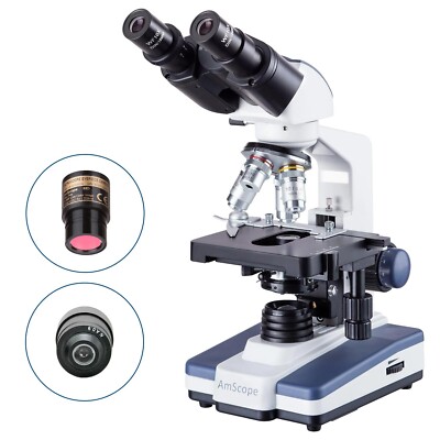 Amscope 40X-2500X Binocular LED Darkfield Microscope Siedentopf Head+5MP Camera
