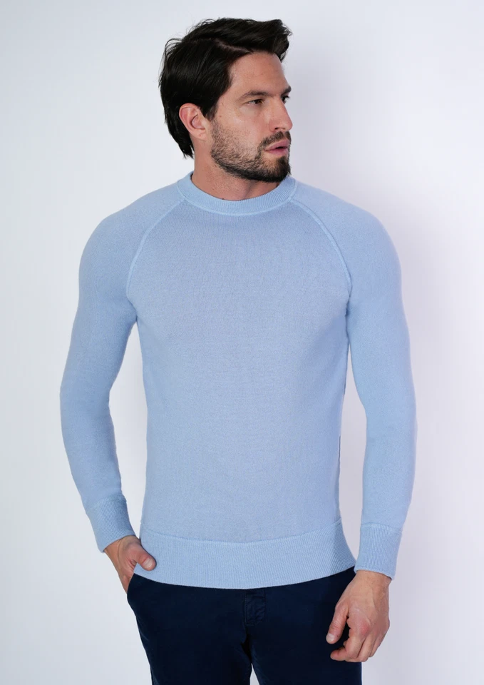 1StAmerican Pull Col Roulé En 100% Cachemire Pour Homme Avec Manches Raglan - Photo 2/4