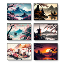 Image of Landscape Poster Canvas Painting Print Wall Vintage Room Decor Aesthetic Mural