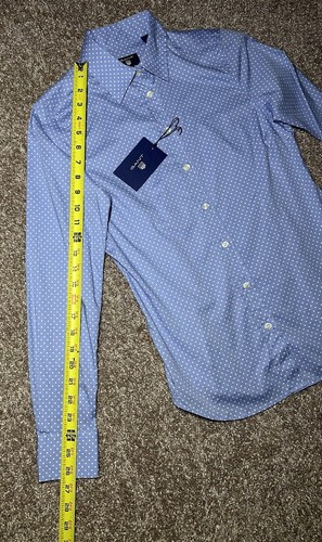 GANT Women’s Dress Shirt Broadcloth Stretch Blue White Polka Dots Size 34 NWT - Picture 13 of 17