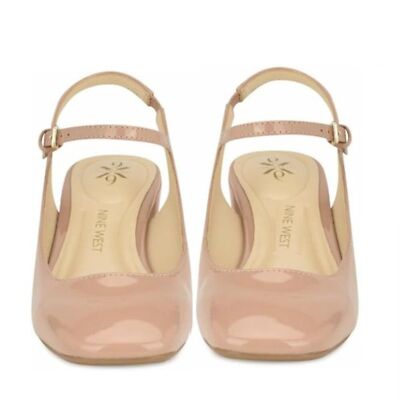 【大特価】Nine West Roslin 9x9 Block Heel パンプス Nine West Womens Roslin 9X9 Nude Block Heel Square Toe Dress