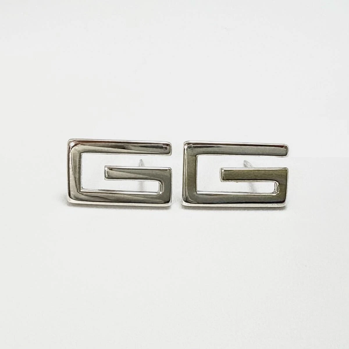 Boucles d'oreilles carrées GUCCI argent 925 marque G logo accessoires pour femmes 4,6 g