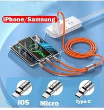3 in 1 Fast Charging Cable Cell Phone Charger Cord For iPhone Type C Micro LOT