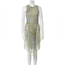 Ulla Johnson Dress Sz 4 Green Gray Tie Dye Cotton Asymmetrical Hem Sleeveless
