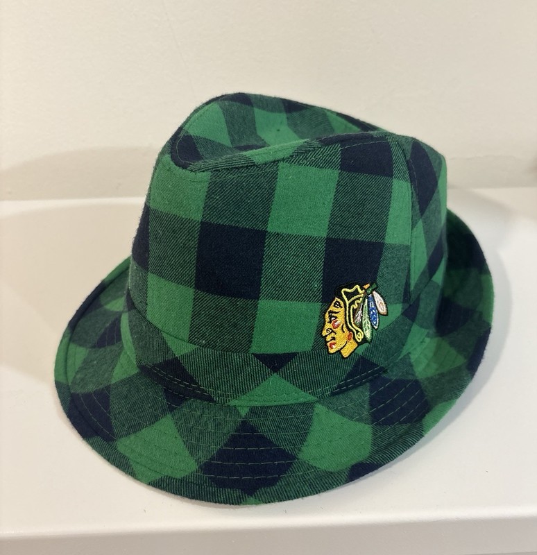 Chicago Blackhawks ST PATRICK'S DAY Fedora Hat Green Plaid Adult Mens Womens NEW