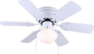 Twister 30-Inch Hugger Ceiling Fan in White - Compact Design with 6 Reversible W
