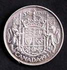 Canada 1947 50c Fifty Cent Silver Half Dollar King George VI Maple Leaf .800
