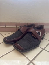 Stacy Adams Men's 9M Brown Leather & Mesh Monk Strap Dress Shoes Square Toe