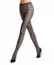 New Women's FALKE 42335 Black Fluid Fusion Tights Size L
