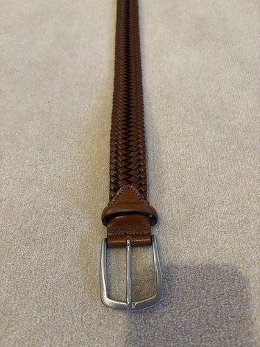 MENS 100% ITALIAN CALF LEATHER BELT BROWN L / XL - Imagen 8 de 10