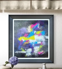 Original Art "Keen" 14x16 Canvas Expressionism Abstract Design Home Art