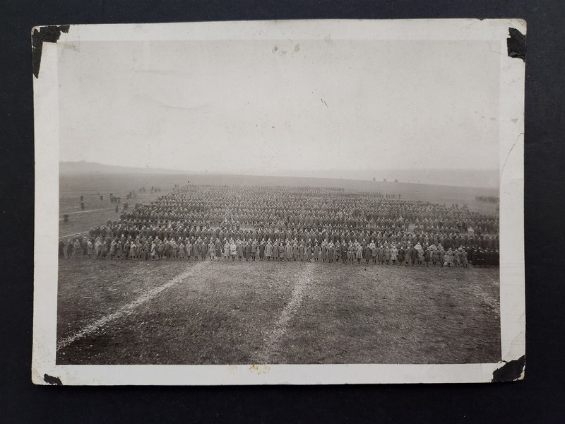 1919 antique WWI U.S. ARMY TROOP INSPECTION GEN PERSHING france PHOTO