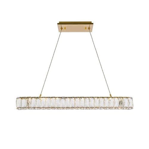 Elegant Lighting 3502D31 Monroe 31"W LED Crystal Linear - Gold - Picture 1 of 7