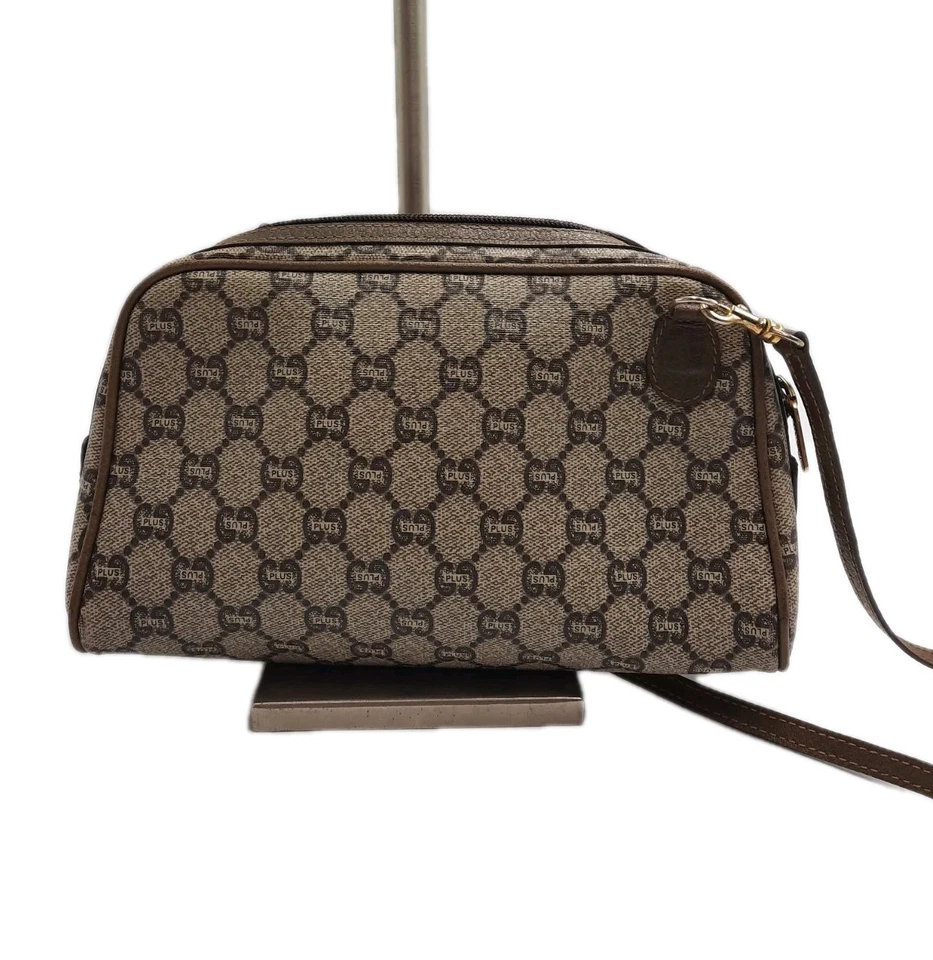 Bolso Bandolera Gucci Supreme Plus Vintage Pequeño Cuero PVC Marrón. Foto 3 de 4