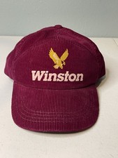 Vtg Winston Corduroy Eagle Cap Nascar Racing Sportsman Snap Back Trucker Hat