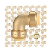 3/4" 90-Degree Pushfit Elbow,50 Pack Push-fit Elbows with 1 Pack Disconnect C...