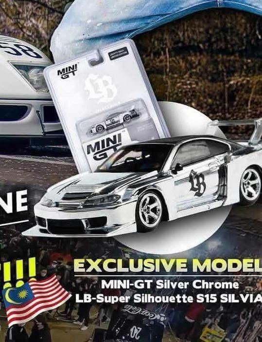 MiniGT LBWK Nissan SILVIA (S15) LB-Super Silhouette Chrome