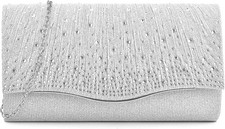 TINDTOP Clutch Purses for Women, Formal Evening Bags Suede Shoulder Envelope