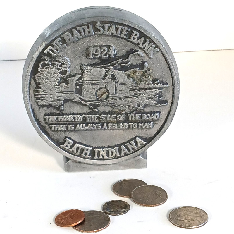 The Bath State Bank 1924 Commemorative Coin Bank Bath Indiana