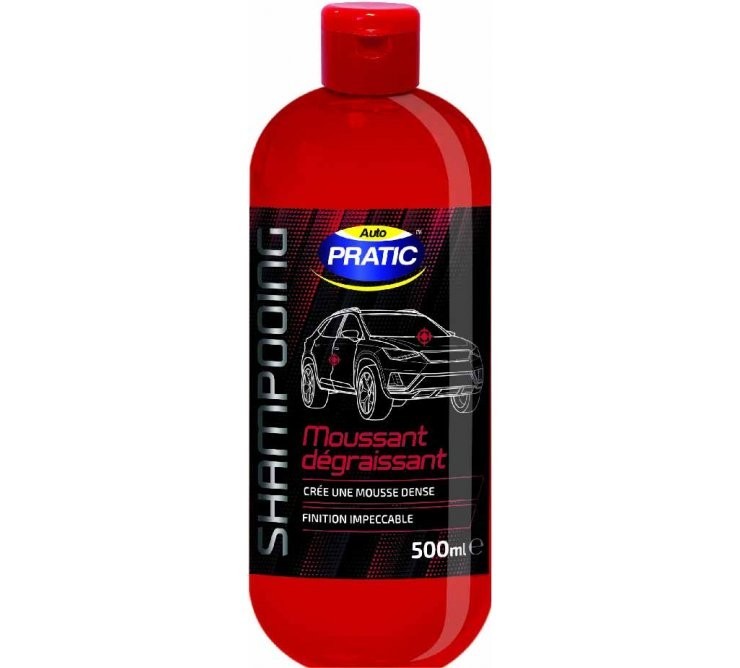 Shampooing voiture mousse dégraissant liquide Auto Pratic entretien carrosserie