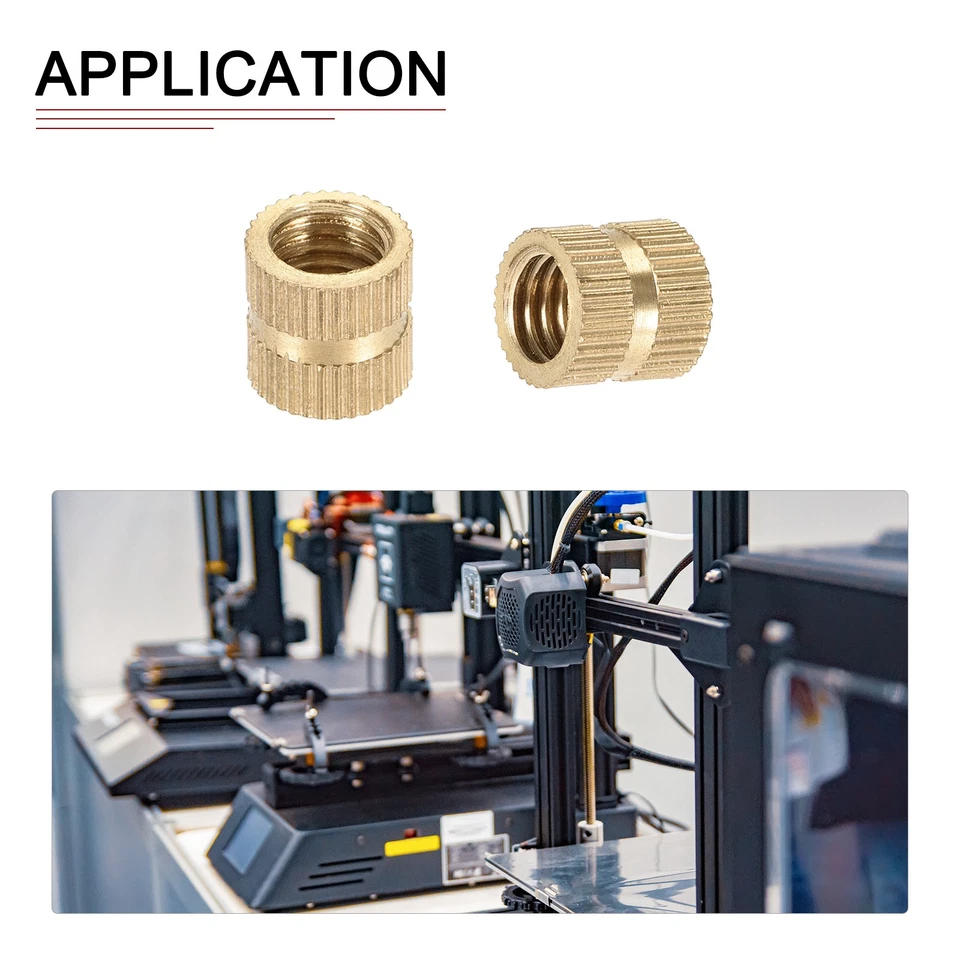 Pacote com 25 porcas de inserção serrilhadas M8x10x10mm boas para conchas de plástico - Imagem 4 de 4