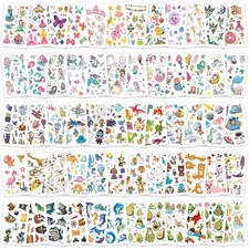 Tattoos for Kids, 600 Mixed Styles Temporary Set Girls and 60 sheets