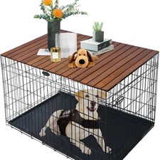 Dog Crate Topper, Foldable Crate Topper for 42 inch Wire Dog Cages, Wooden Do...