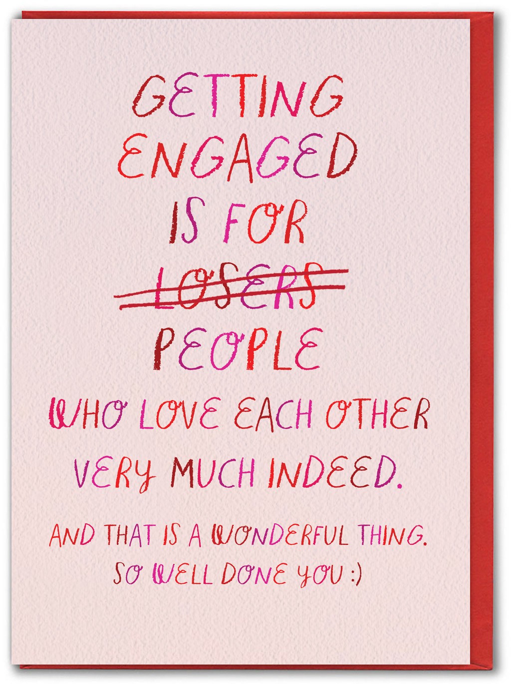 Funny Enagagement Card Engaged 'Losers' Cheeky Novelty Humour Witty Amusing