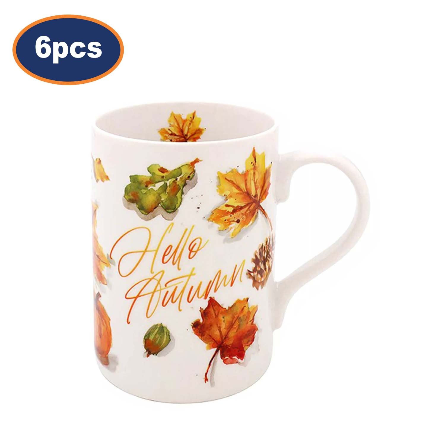 Ceramic Coffee Mug Set 300ml Ceramic Cups Drinkware Hello Autumn Fall Theme 6pcs