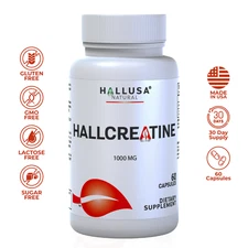 Creatine Monohydrate Capsules 1000 mg - Bodybuild - Muscle Growth - 60 Capsules