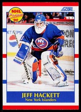 Jeff Hackett, 1990-91 Score American, #388, New York Islanders, RC
