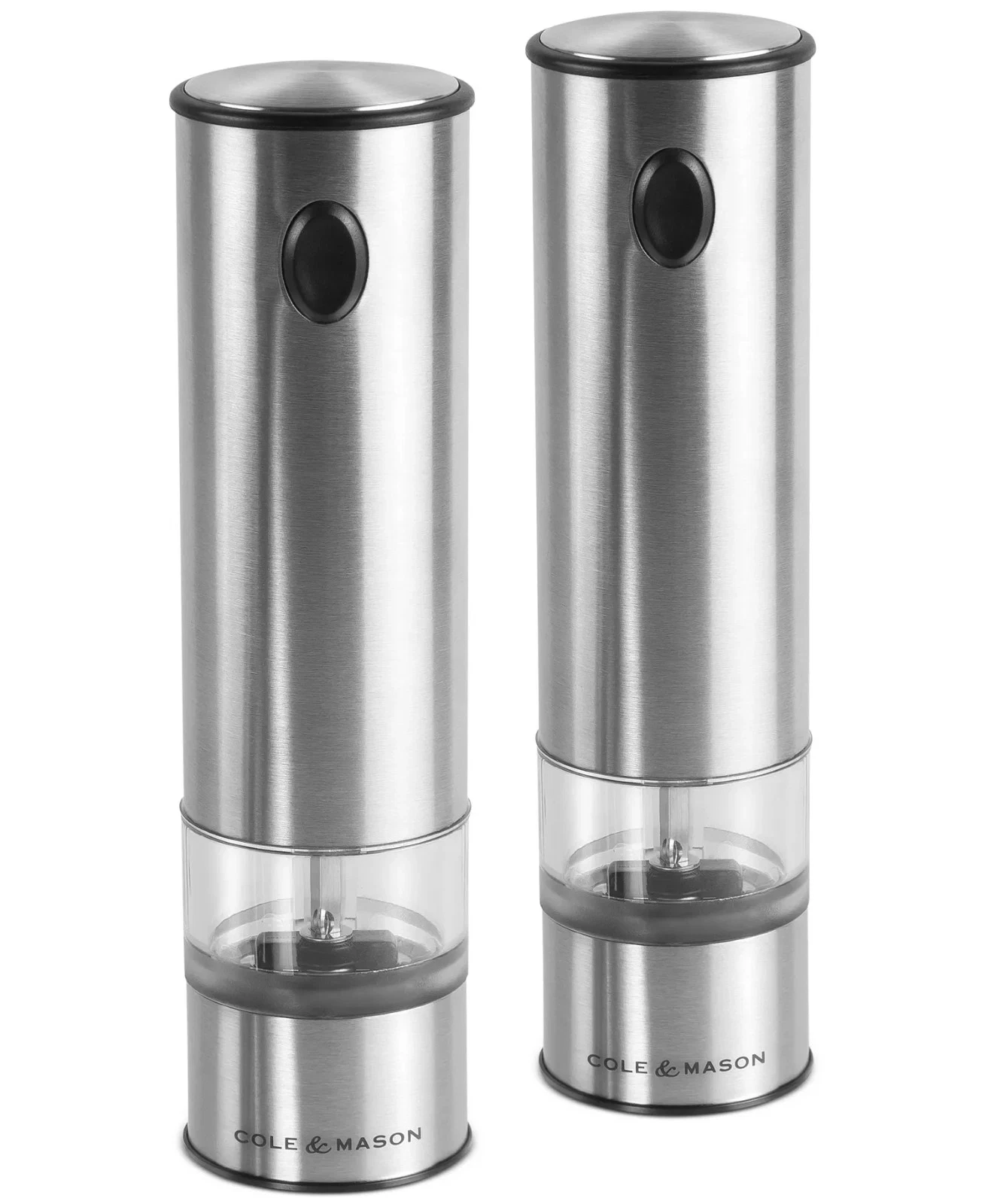 Cole & Mason Battersea Electric Salt & Pepper Mill Set Stainless Steel -New