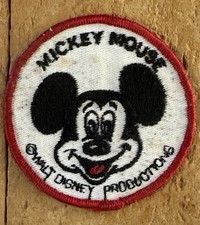 Vtg Mickey Mouse Patch Walt Disney Productions Embroidered Sew On 1970s Souvenir