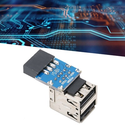 9Pin Auf 2 USB2.0 PC Motherboard USB-Erweiterungsadapter Computerzubehör NTS
