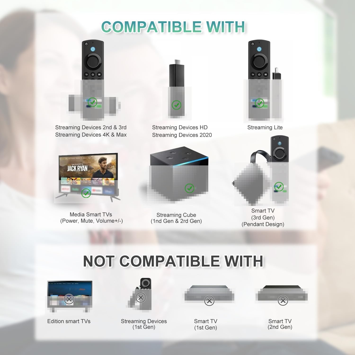 Universal Voice Remote Control for Streaming Devices (2nd, 3rd, 4K, Black 