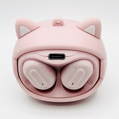 Tws Pig TWS Earbuds Wireless Bluetooth In-Ear Pink Face Changing Case