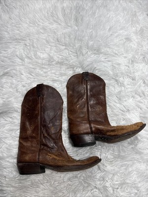Vintage Western Distressed Nocona Cowboy Boots 8D Made Texas Damage Flaws Read*