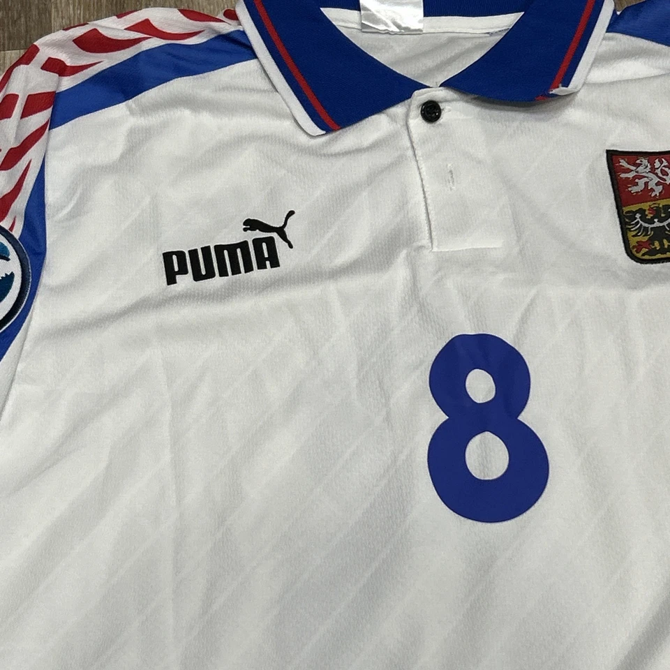 Czech Republic 1996 Away Jersey Poborsky 8  Euro Large - Image 3 of 4