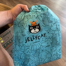 Jellycat Blue Drawstring Dust Bag Pouch NWT For Plush Small 10.5 X 7.5 inches
