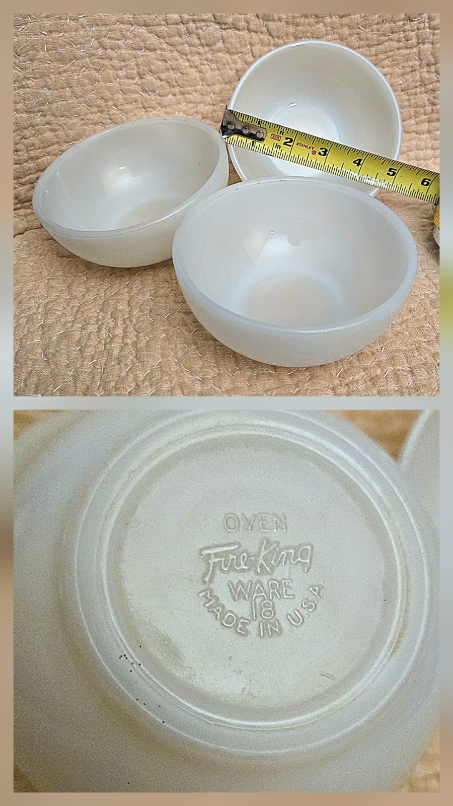Vintage Fire King White Milk Glass Cereal or Soup Bowl  