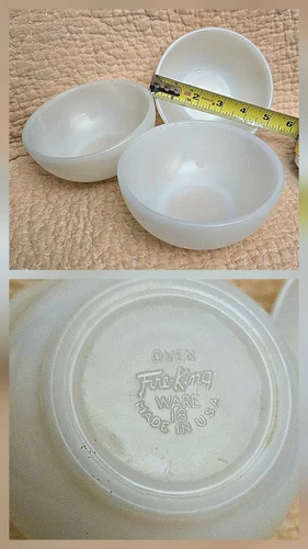 Vintage Fire King White Milk Glass Cereal Soup Bowl