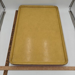 FIVE (5) Bakery Display Market Trays! Fiberglass! Red & White & Brown 18" x 26"!