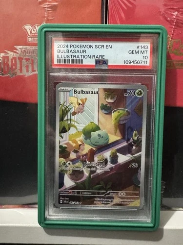 Pokémon TCG Bulbasaur Stellar Crown Illustration Card 143/142 PSA 10