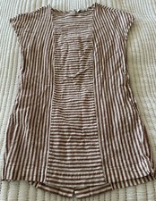Madewell Pink Linen Blend Striped Tank Dress Small