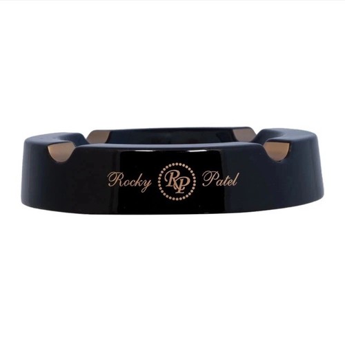 Rocky Patel Round Ceramic Cigar Ashtray - Black New Out If Box - Picture 3 of 3