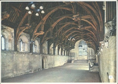 Vintage Westminster Hall Postkarte Palast von Westminster verschickt 1965 Walter Scott
