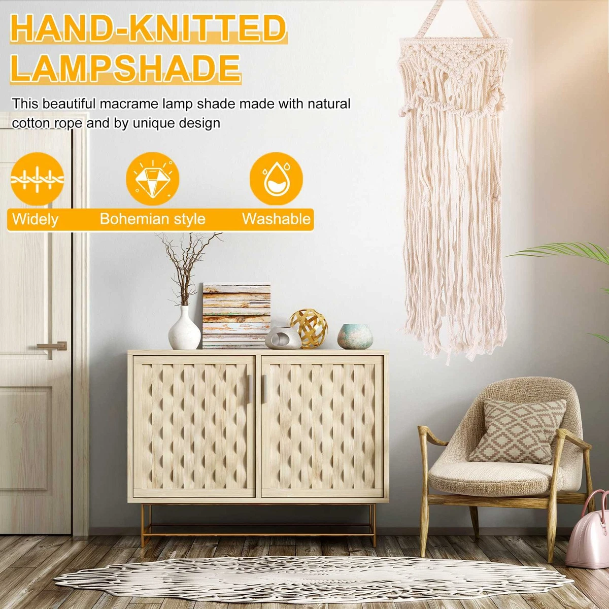 Chandelier Boho Decor Hand-Woven Charm Macrame Wall Hanging Home Bunk Home1212