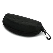 Black Zippered Eyeglasses Hard Case Durable Safety Glasses Carry Box 1-Pack