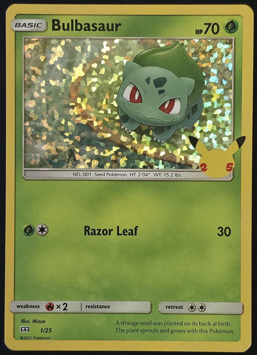 Bulbasaur 1/25 Confetti Holo Pokémon McDonald's 25th Anniversary Promo LP